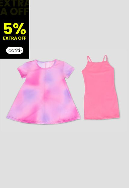Vestido Paq X2 Infantil Femenino Multicolor Mp 104817