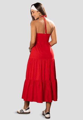 Vestido Largo Mujer Rojo Mp 113294