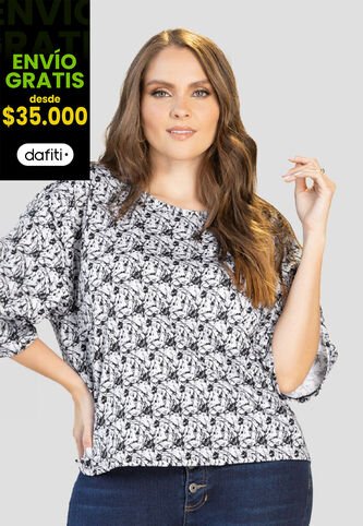 Camiseta Mujer Estampado Negro Mp 112226 MP