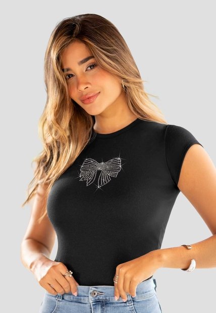 Camiseta Mujer Negro Mp 115360