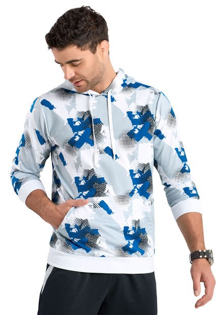 Hoodie Hombre Blanco-Azul Mp 88472