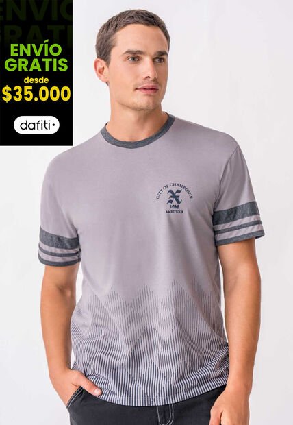 Camiseta Hombre Gris Claro Mp 111912