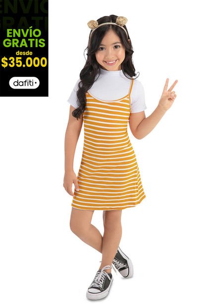 Conjunto Infantil Femenino Mostaza Mp 78889