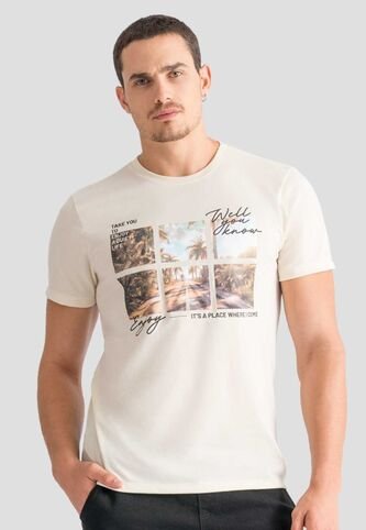 Camiseta Hombre Crema Mp 113062 MP