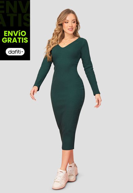Vestido Mujer Verde Pino Mp 106977