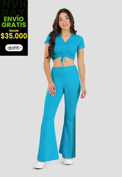 Conjunto Niñas Infantil Azul Turquesa Mp 101172