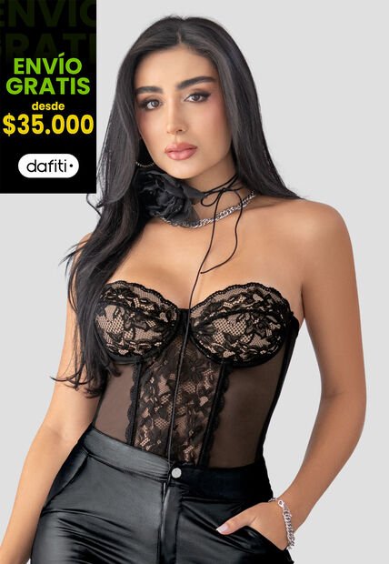 Corset Mujer Negro Mp 110587