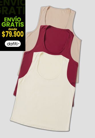 Camiseta Paq X3 Mujer Multicolor Mp 33603 MP