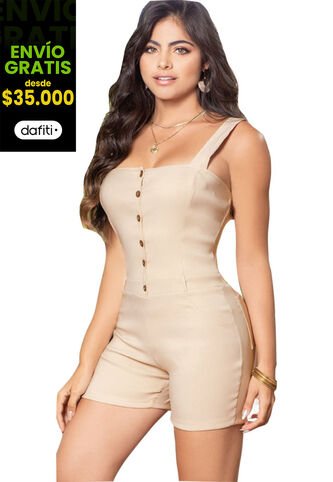 Overall Corto Para Mujer Caqui Mp MP