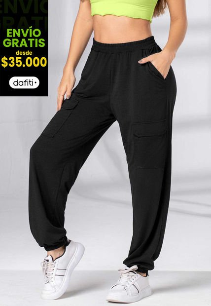 Jogger Mujer Negro Mp 2819