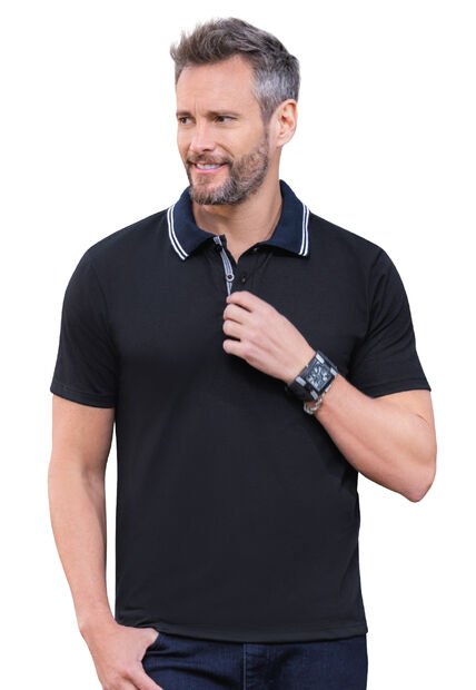Polo Hombre Negro Mp 7098