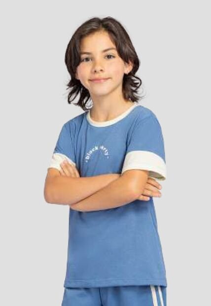Camiseta Niños Infantil Azul Indigo Mp 111172