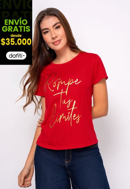 Camiseta Mujer Rojo Mp 111094