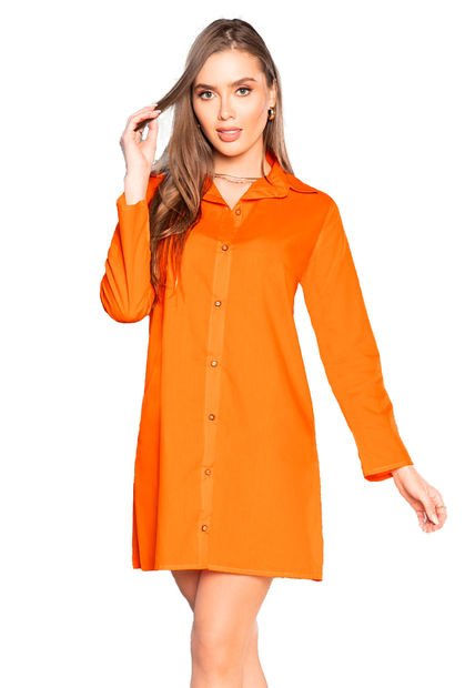 Vestido Corto Mujer Naranja Mp 34473