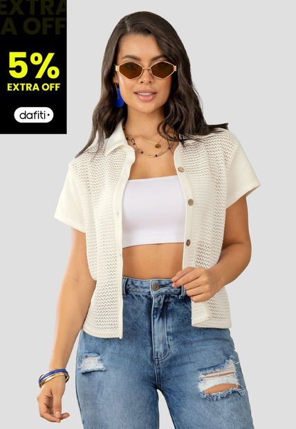 Camisa Mujer Marfil Mp 105841
