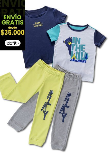 Camiseta Paq X2 Infantil Multicolor Mp 7531
