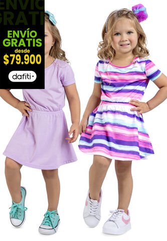 Vestido Paq X2 Infantil Femenino Lila Mp 16790 MP