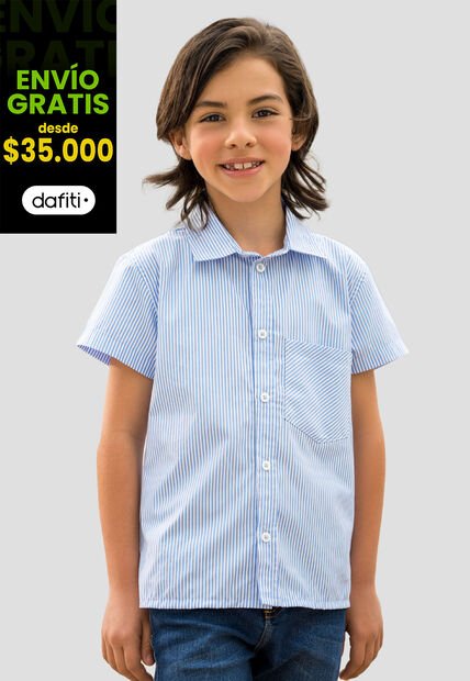 Camisa Infantil Niños Azul Baby Mp 110869