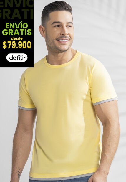 Camiseta Hombre Amarillo Mp 389