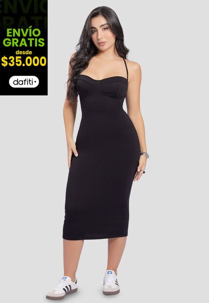 Vestido Mujer Negro Mp 5519