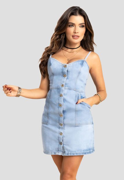 Vestido Corto Mujer Azul Mp 104345