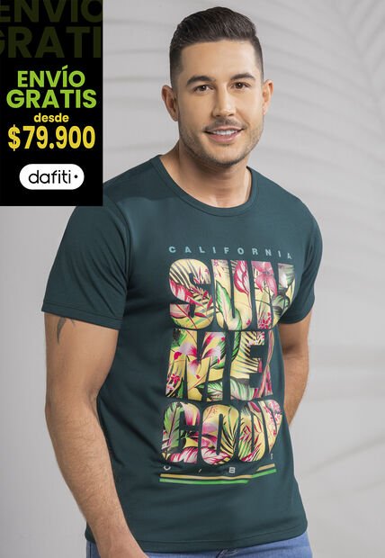 Camiseta Hombre Verde Mp 102476