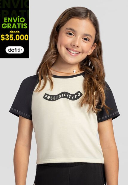Camiseta Infantil Femenino Bicolor Mp 111114