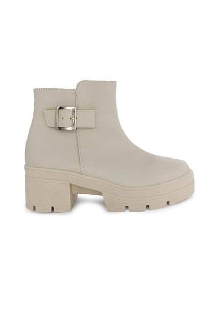 Botin Tractorado Mussi Rikku Color Beige Para Mujer