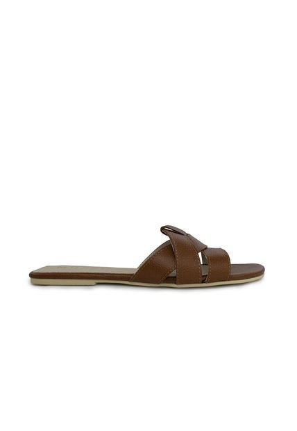 Sandalia Plana Mussi Glasgow Color Miel Para Mujer