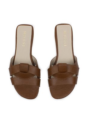Sandalia Plana Mussi Glasgow Color Miel Para Mujer