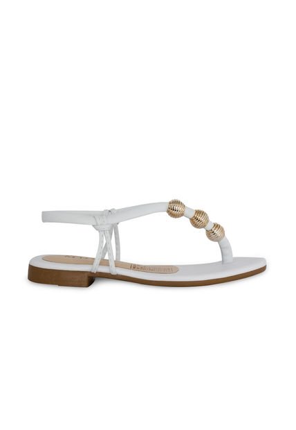 Sandalia Plana Mussi Zimbaue Color Blanco Para Mujer