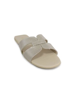 Sandalia Plana Mussi Lyon Color Champaña Para Mujer