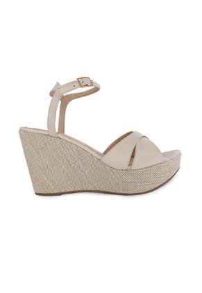 Sandalia Plataforma Mussi Ursula Color Beige Para Mujer