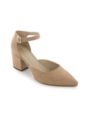 Tacones De Textil Nude