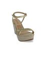 Sandalia Plataforma Mussi Marena Color Oro Para Mujer de Mussi