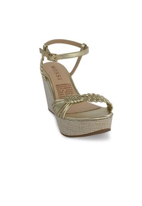 Sandalia Plataforma Mussi Marena Color Oro Para Mujer