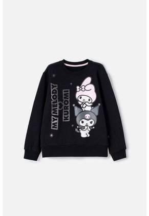 Buzo De My Melody & Kuromi Negro De Diseño Cerrado Para Niña 10