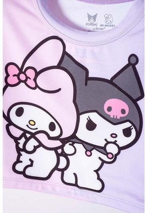Conjunto De Baño De My Melody & Kuromi Rosado Y Lavanda Manga Larga Para Niña 8
