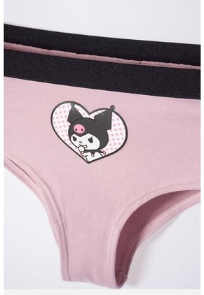 Pack X2 Panties My Melody & Kuromi Negro Y Lila Para Mujer M
