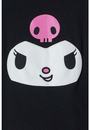 Camiseta De Kuromi Negra Manga Corta Para Niña 10