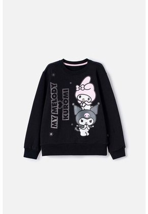 Buzo De My Melody & Kuromi Negro De Diseño Cerrado Para Niña 12