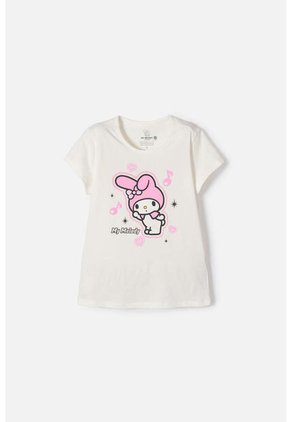 Camiseta My Melody Manga Corta Marfil Para Niña 6