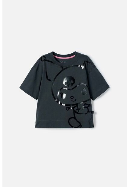 Camiseta De My Melody & Kuromi Gris Manga Corta Para Niña 4
