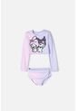 Conjunto De Baño De My Melody & Kuromi Rosado Y Lavanda Manga Larga Para Niña 8 de My Melody & Kuromi