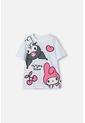 Camiseta De My Melody & Kuromi Blanca Estampada En Frente Para Niña 10 de My Melody & Kuromi