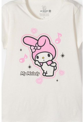 Camiseta My Melody Manga Corta Marfil Para Niña 8