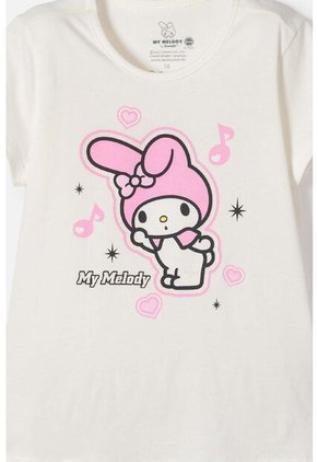 Camiseta My Melody Manga Corta Marfil Para Niña 6