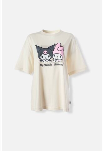 Camiseta De My Melody & Kuromi Relax Fit Para Mujer L My Melody & Kuromi