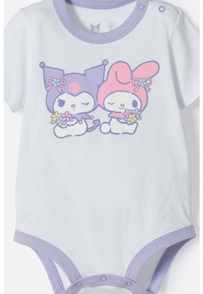 Body De My Melody & Kuromi Blanco Con Broches En Entrepierna Para Bebé Niña 12-18