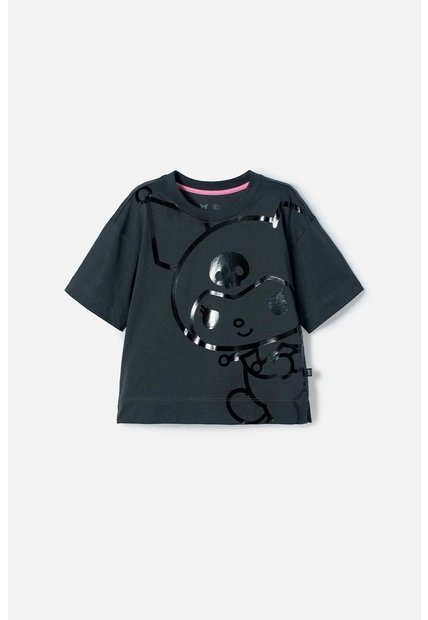 Camiseta De My Melody & Kuromi Gris Manga Corta Para Niña 6